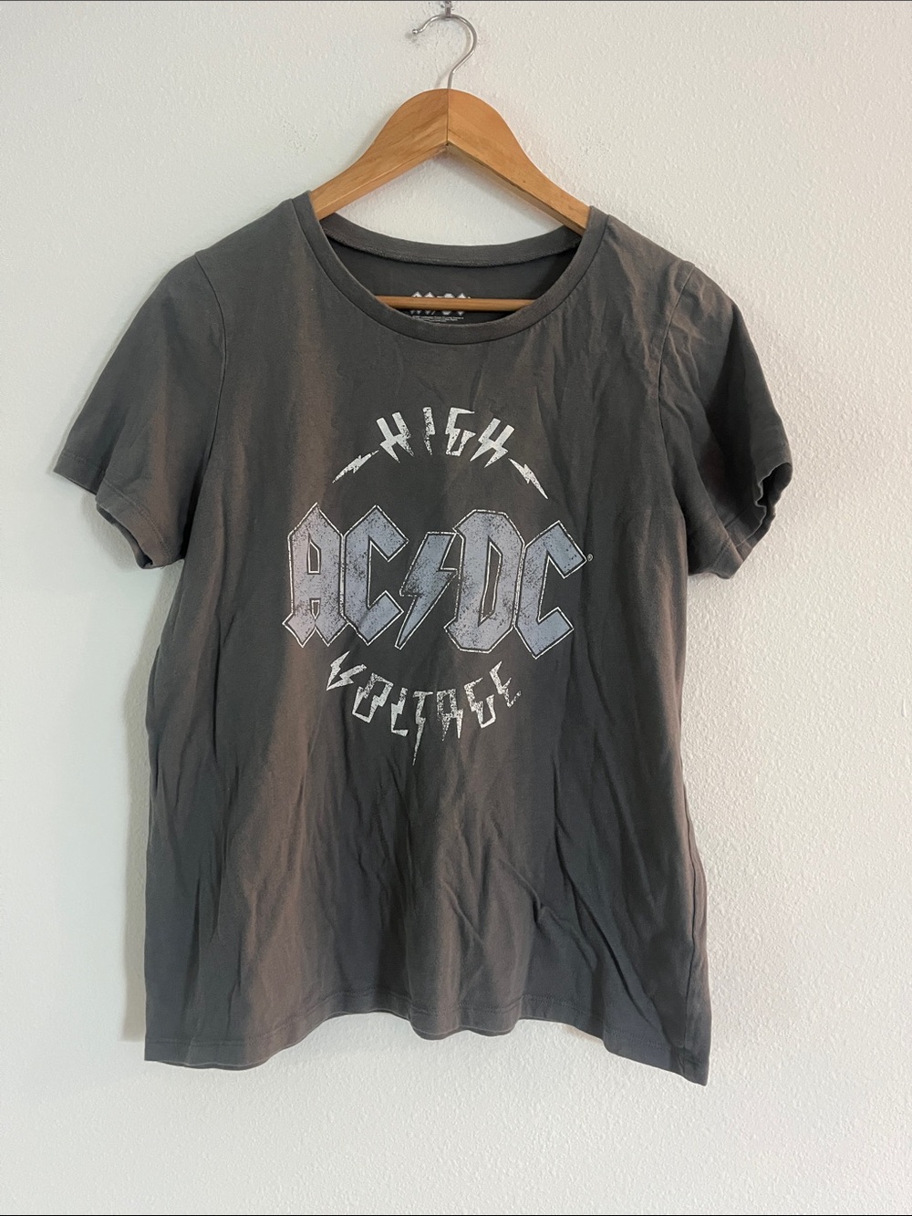 AC/DC Gray Graphic 'High Voltage' Tee